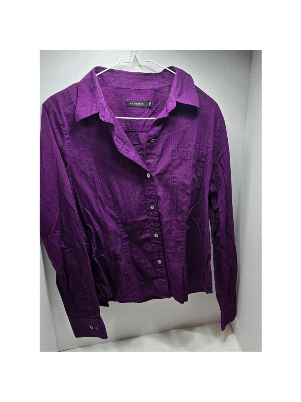 Women's THE LIMITED Purple Long Sleeve Button Down Shirt L